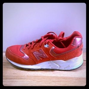 New Balance red sneakers